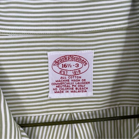 Brooks Brother Men’s Striped Long Sleeve Button Front Dress Shirt size 16.5 - Picture 2 of 4